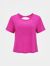 Pink Twisty Back Mesh Tee