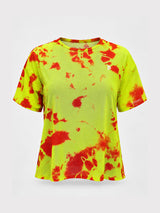 Neon Tie-Dye Tie-Up Mesh Tee