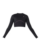 Black & Purple Endurance Full Sleeve Crop Top