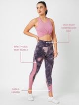 Sweet Pink Tie-dye High Rise Leggings BODD ACTIVE