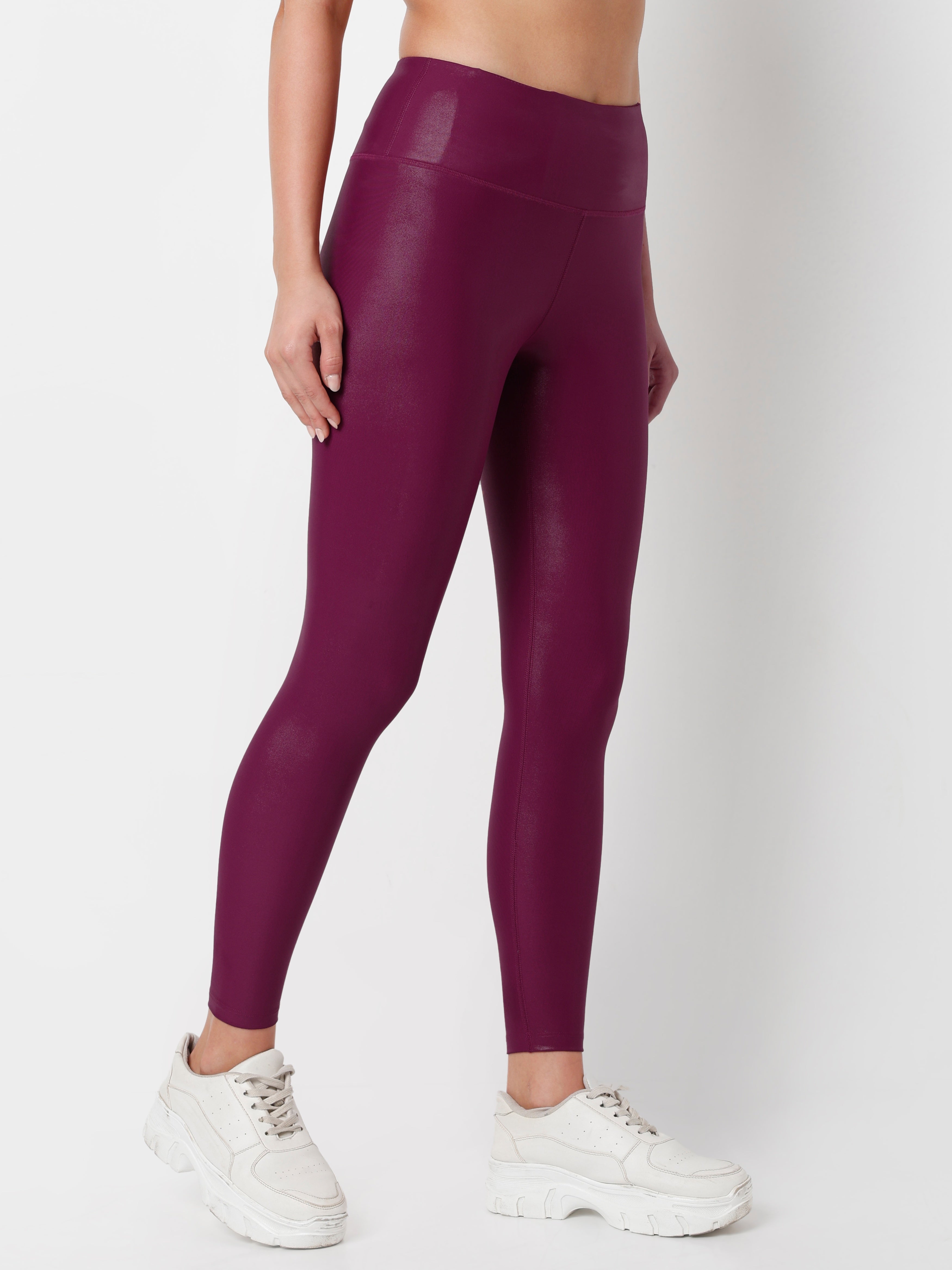 Wine Velocity Gloss Leggings