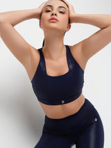 Midnight Navy Gloss Sports Bra