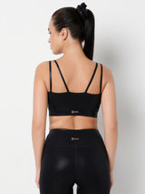 PowerGloss Black Sports Bra