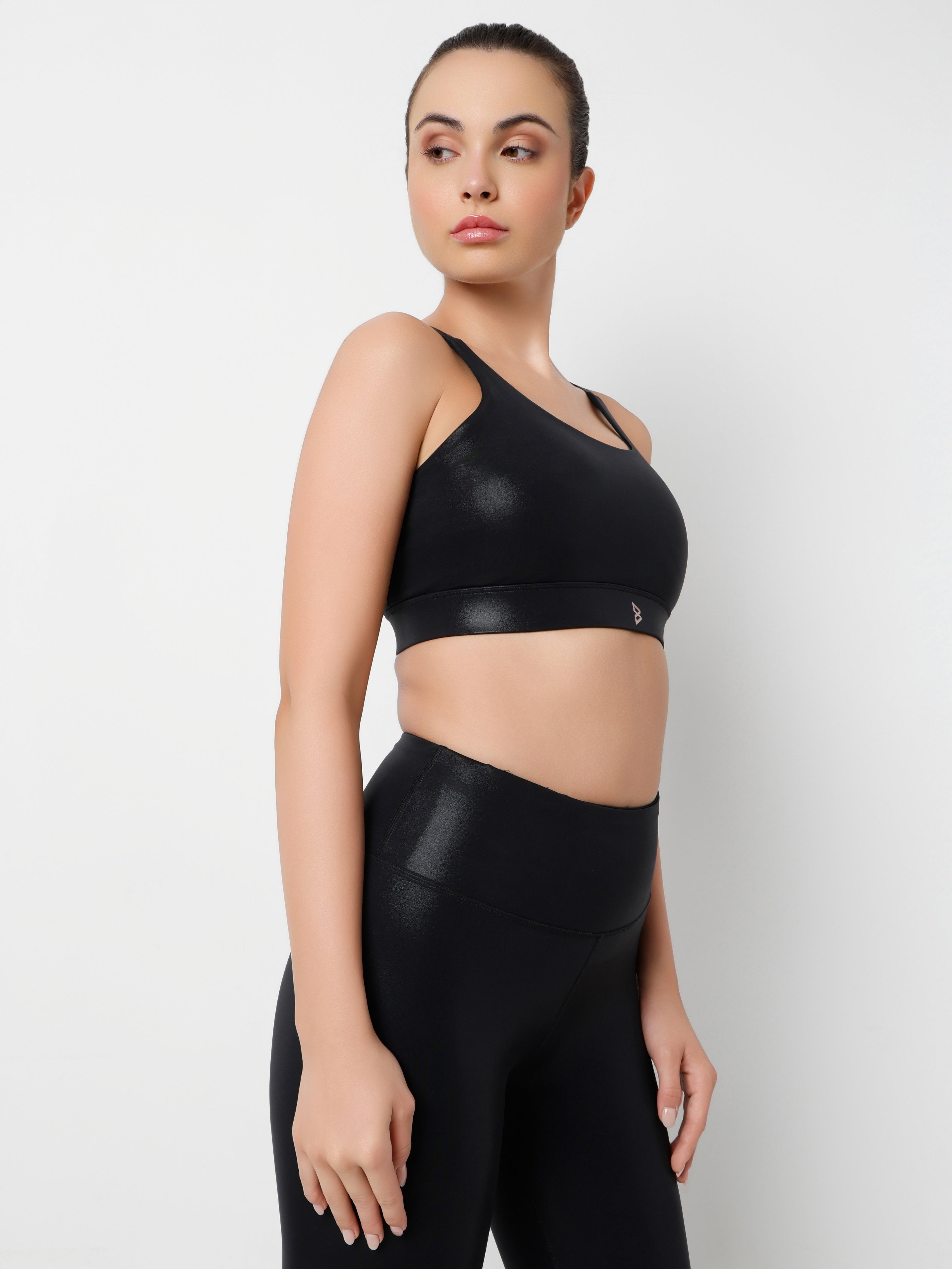 PowerGloss Black Sports Bra