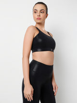 PowerGloss Black Sports Bra