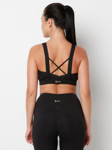 LunaMotion Black Cross Back Sports Bra