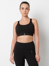 LunaMotion Black Cross Back Sports Bra