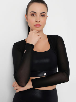 Sheer Impact Black Mesh Bolero