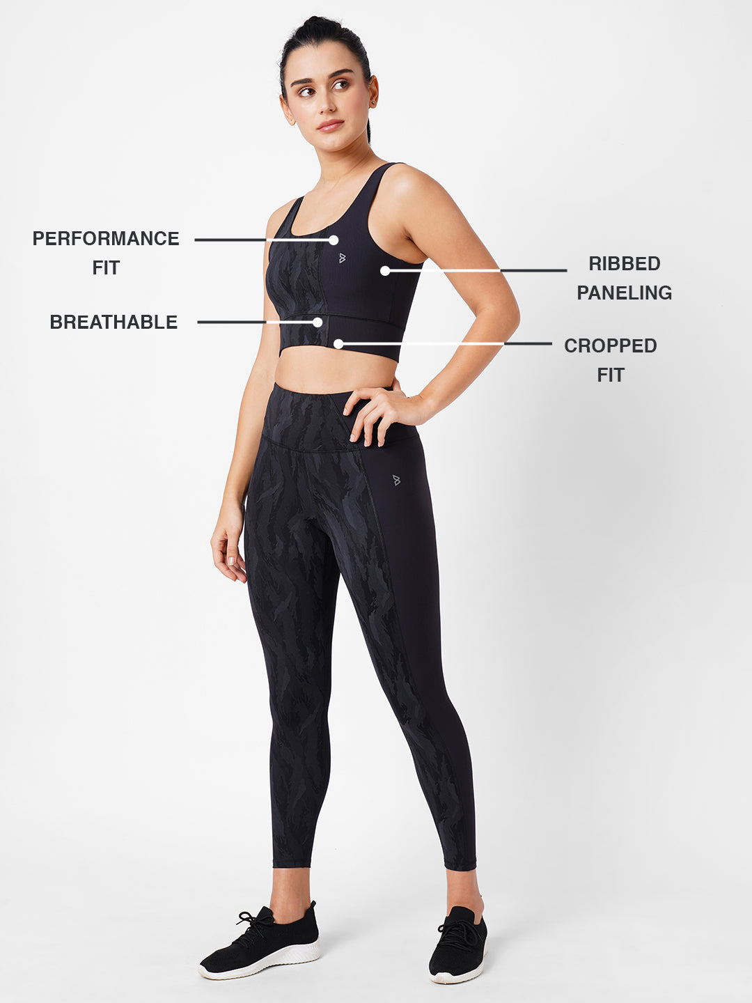 Arcane And Ribbed Crop Top BODD ACTIVE