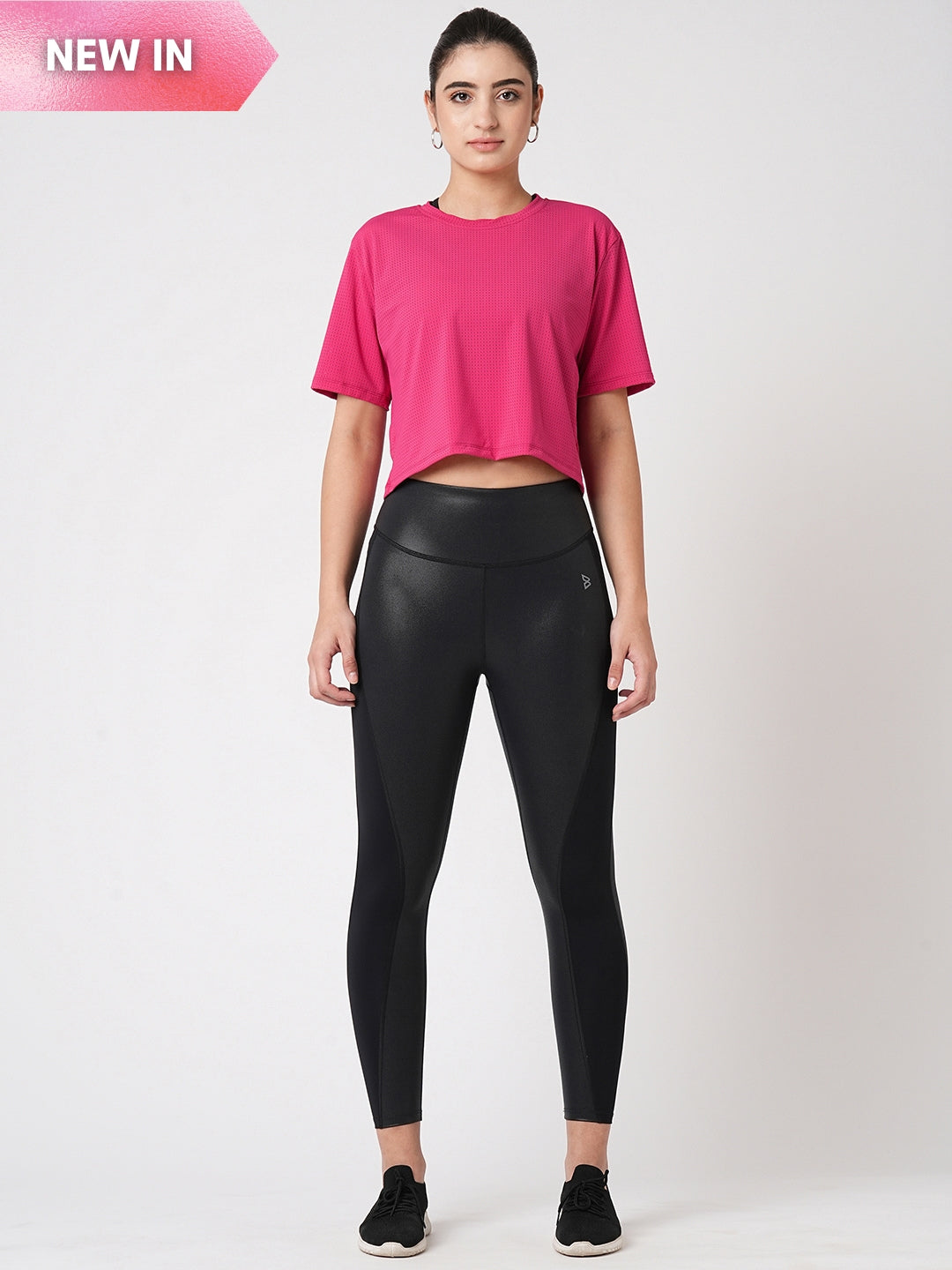Hot Pink Boxy Mesh Tee BODD ACTIVE