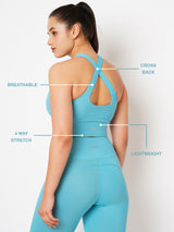 Aquarelle Blue Essential Crop Top BODD ACTIVE