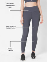Stone Grey Ribbed Leggings BODD ACTIVE