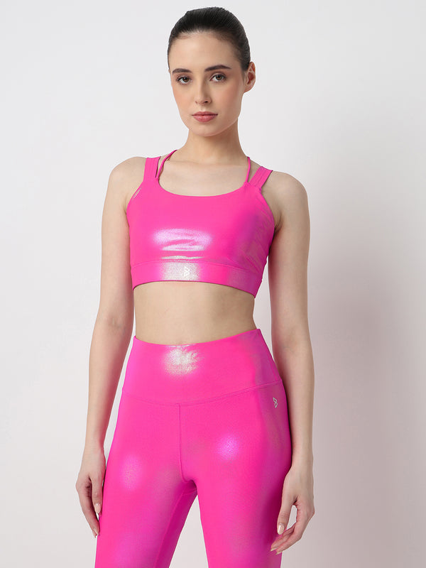 Got That Glow Pink Holo Sports Bra