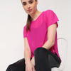 Hot Pink All Mesh Sheer Tee