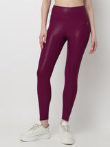Wine Velocity Gloss Leggings