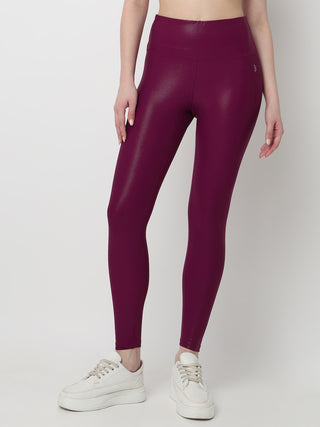 Wine Velocity Gloss Leggings