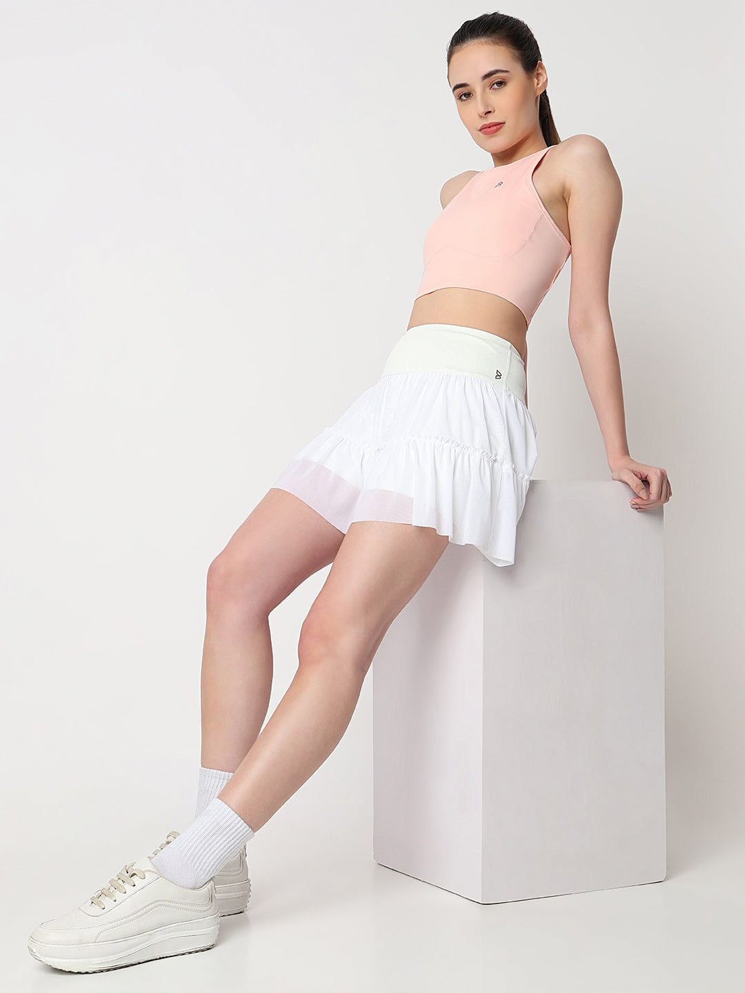Court Glow Peach Crop Top