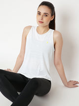 White Open Back Tank