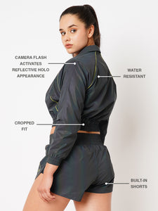 Tanya's Greatest Obsession Reflective Jacket+Shorts Set BODD ACTIVE