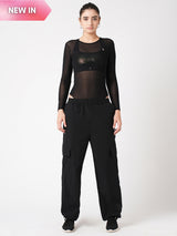 Give Me What I Want Black Mesh Bodysuit BODD ACTIVE