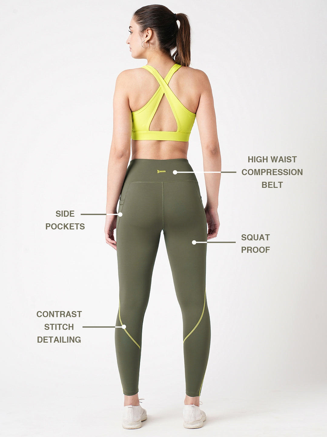 Workin' It Out Olive Essential Leggings BODD ACTIVE