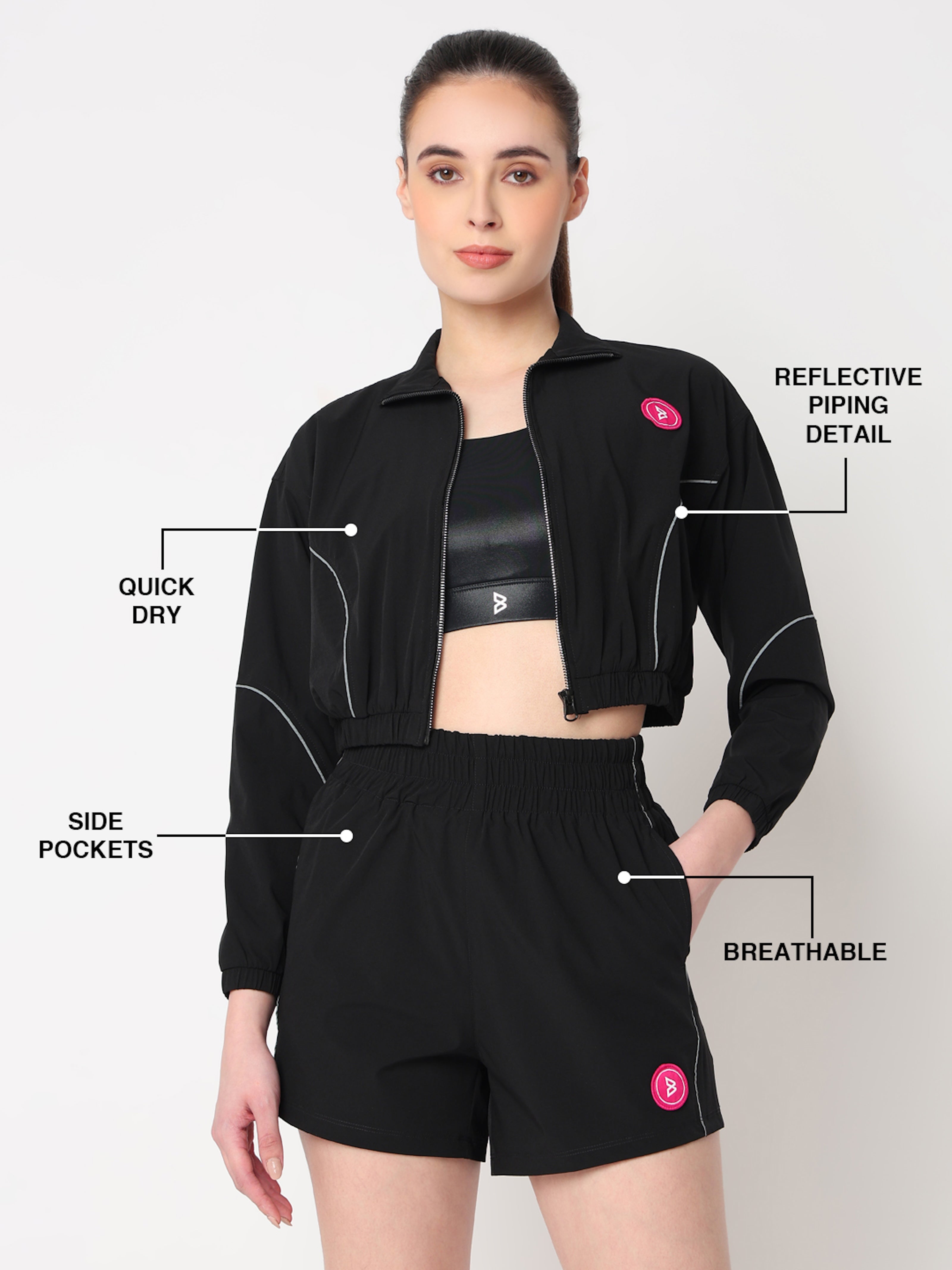 Velocity Black Jacket Set