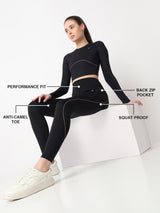 Black & Purple Endurance Leggings