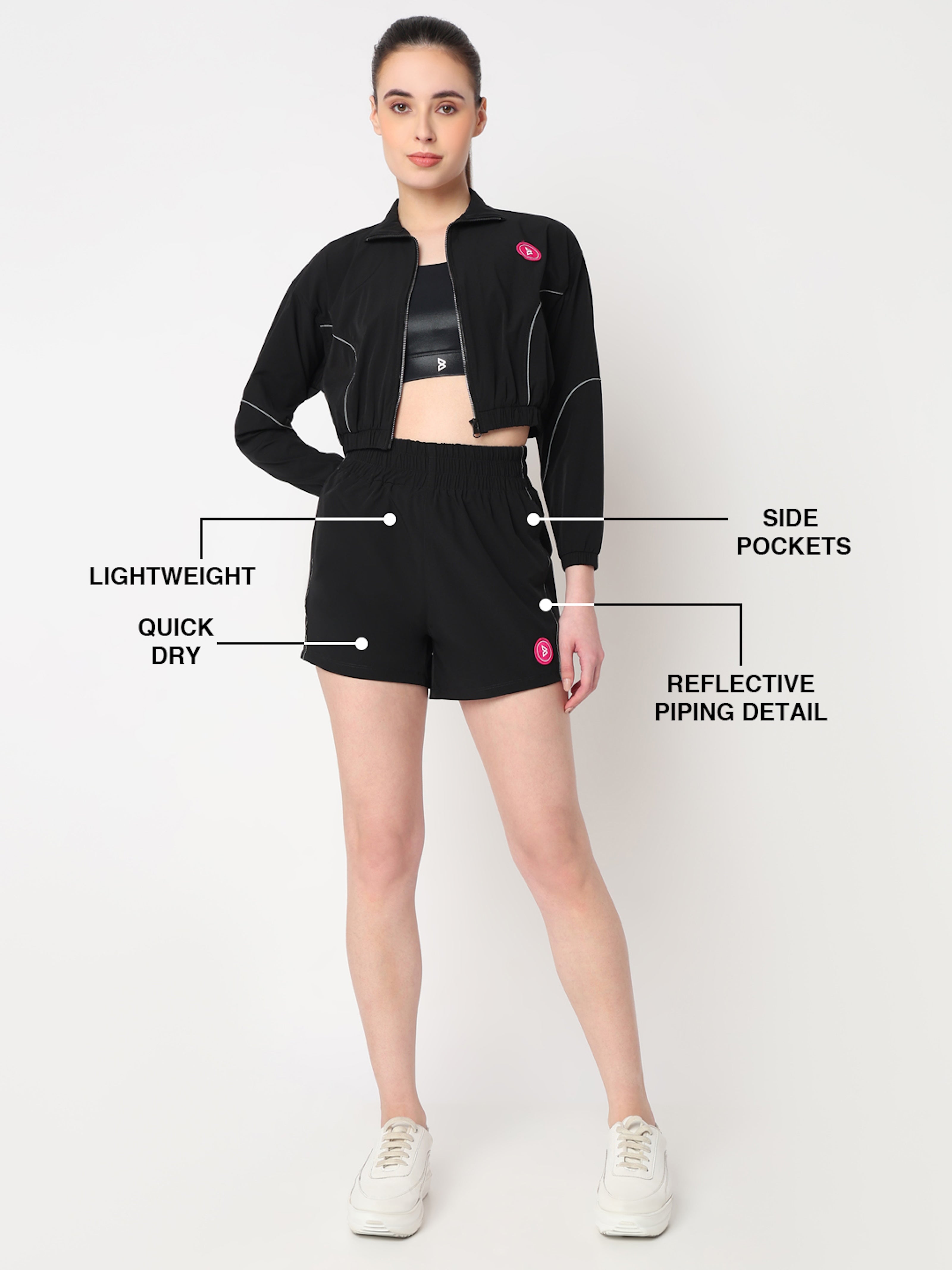 Velocity Black Running Shorts