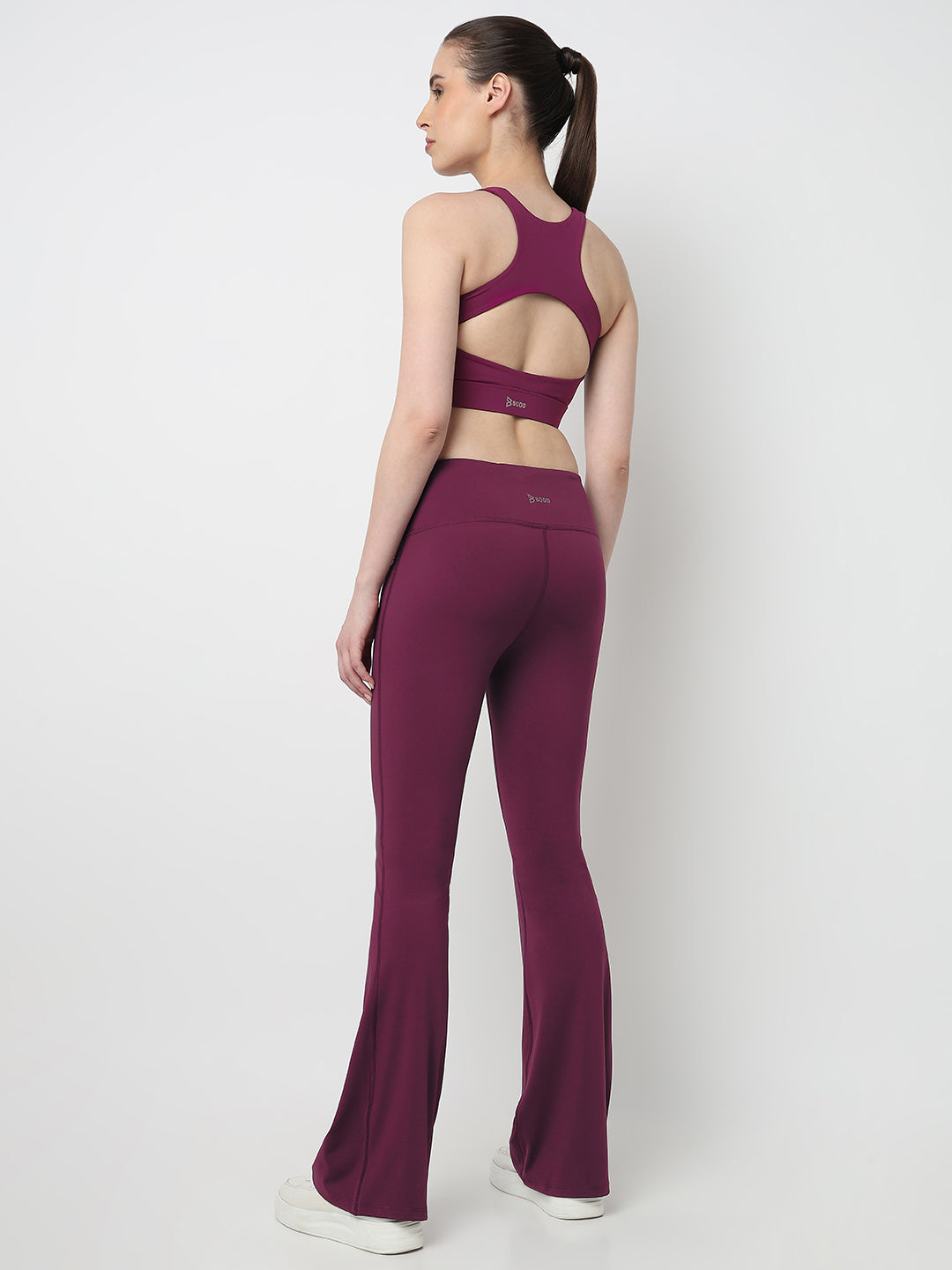Wine Functional Flared Pants