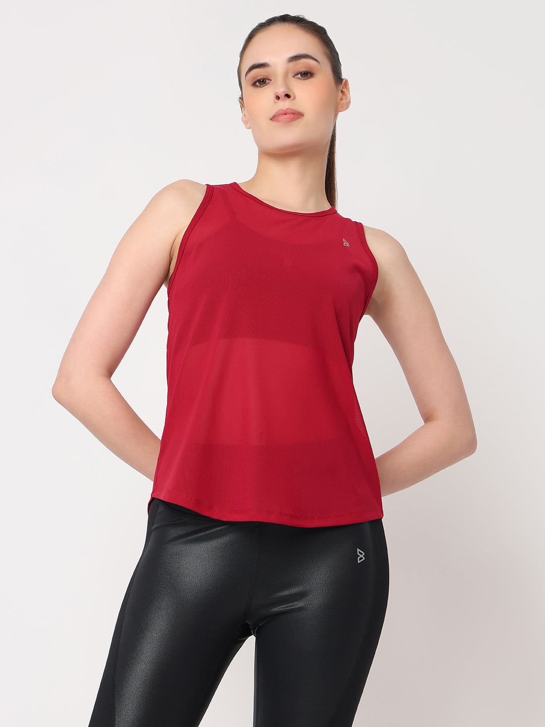 Aurora Red Mesh Open Back Tank