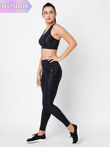 Black Marble High Waist Leggings BODD ACTIVE