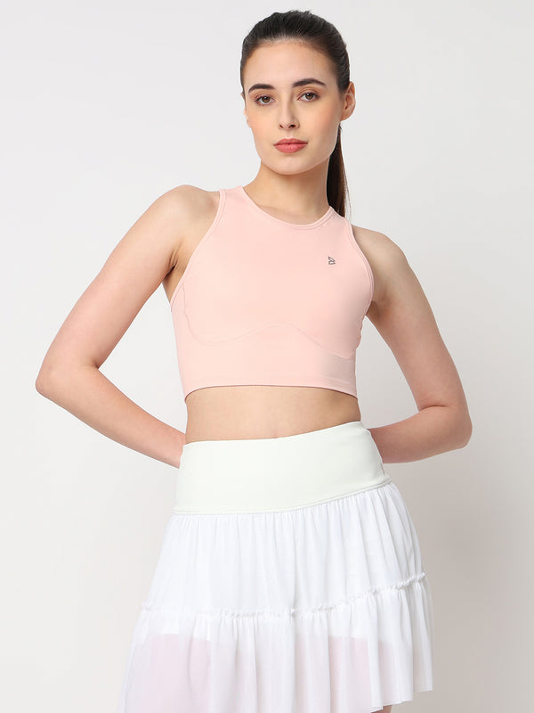 Court Glow Peach Crop Top