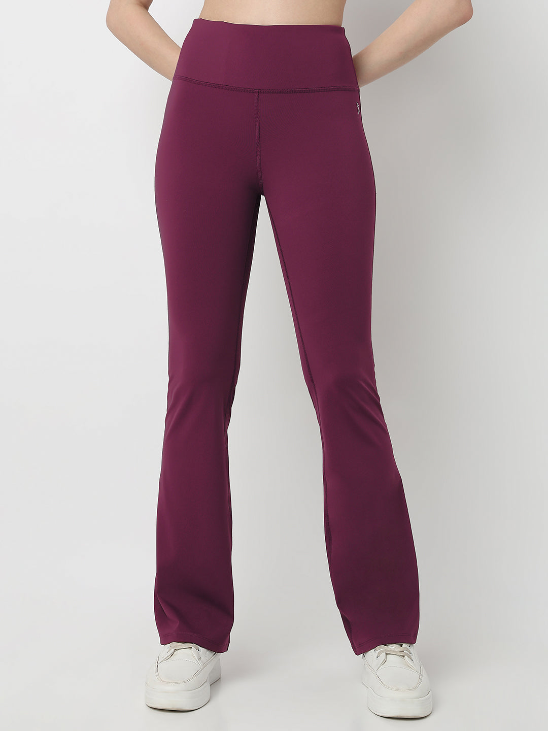 Wine Functional Flared Pants