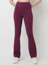 Wine Functional Flared Pants