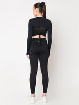 Black Essential Crop Top Set