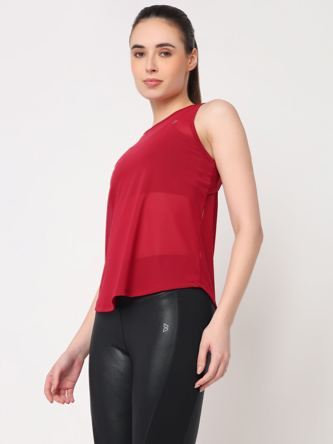 Aurora Red Mesh Open Back Tank