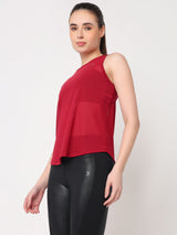 Aurora Red Mesh Open Back Tank