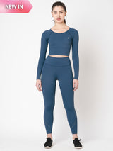 Deep Teal Cut Out Leggings BODD ACTIVE