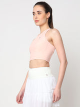 Court Glow Peach Crop Top