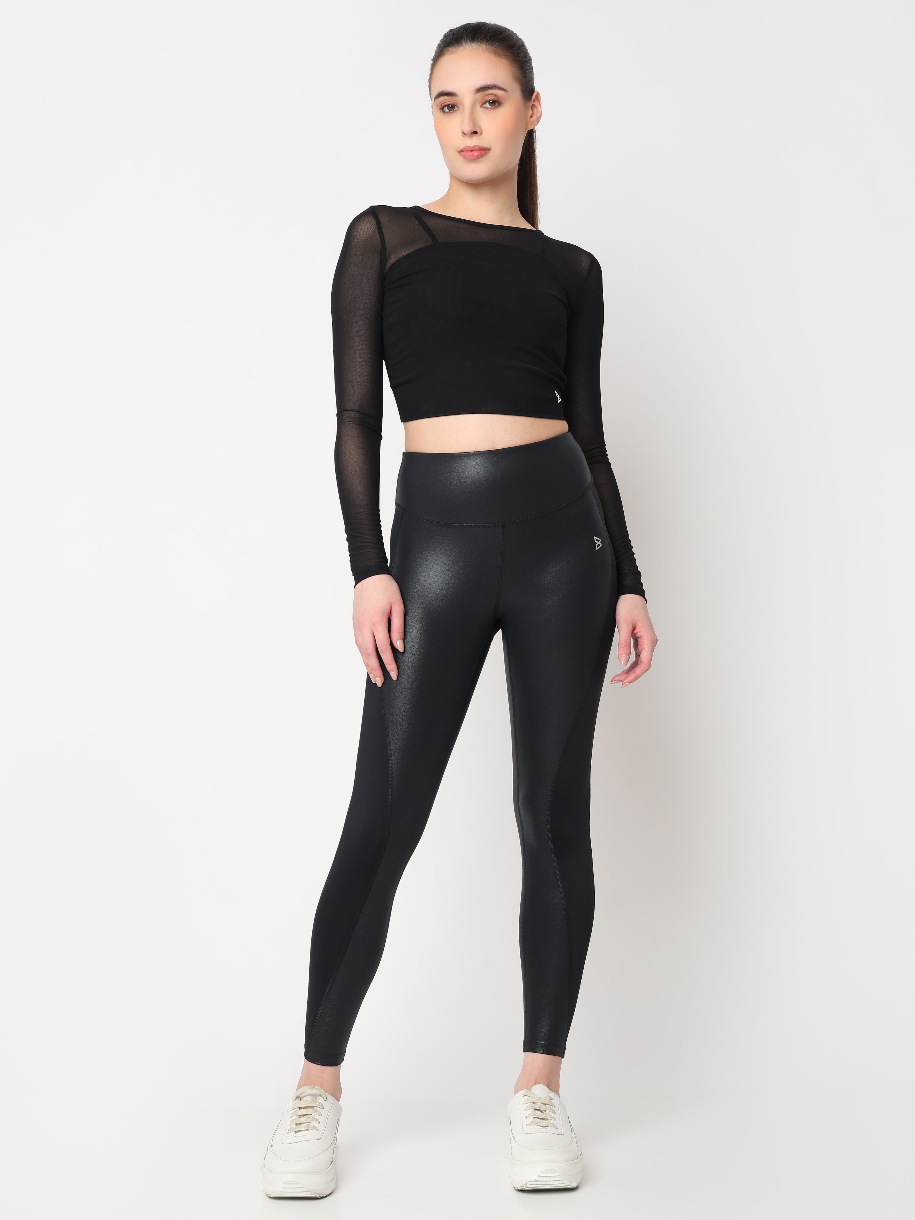 Black Mesh Open Back Tee