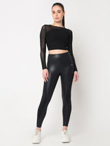 Black Mesh Open Back Tee