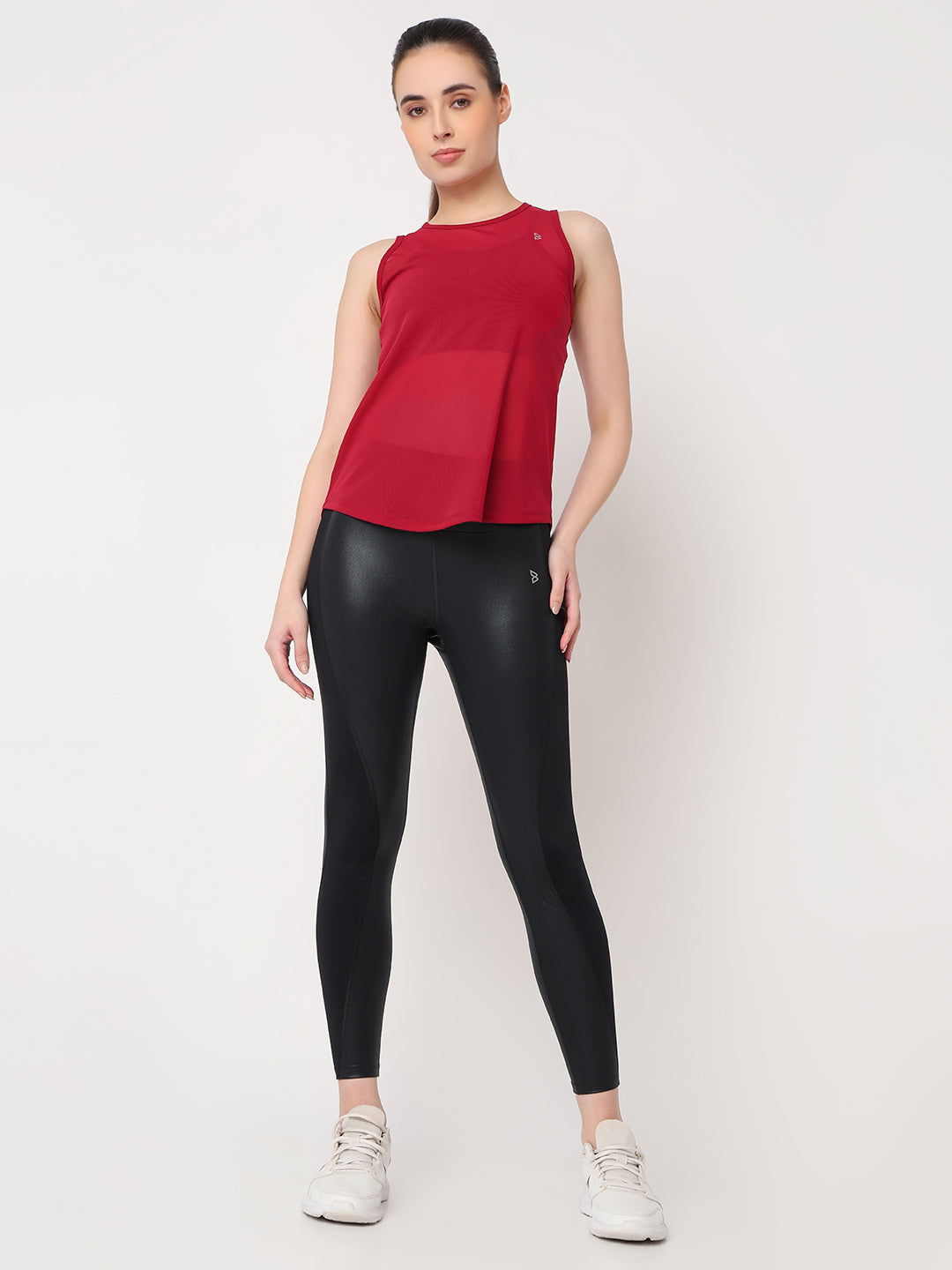 Aurora Red Mesh Open Back Tank