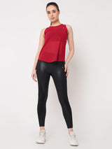 Aurora Red Mesh Open Back Tank