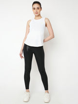 White Open Back Tank