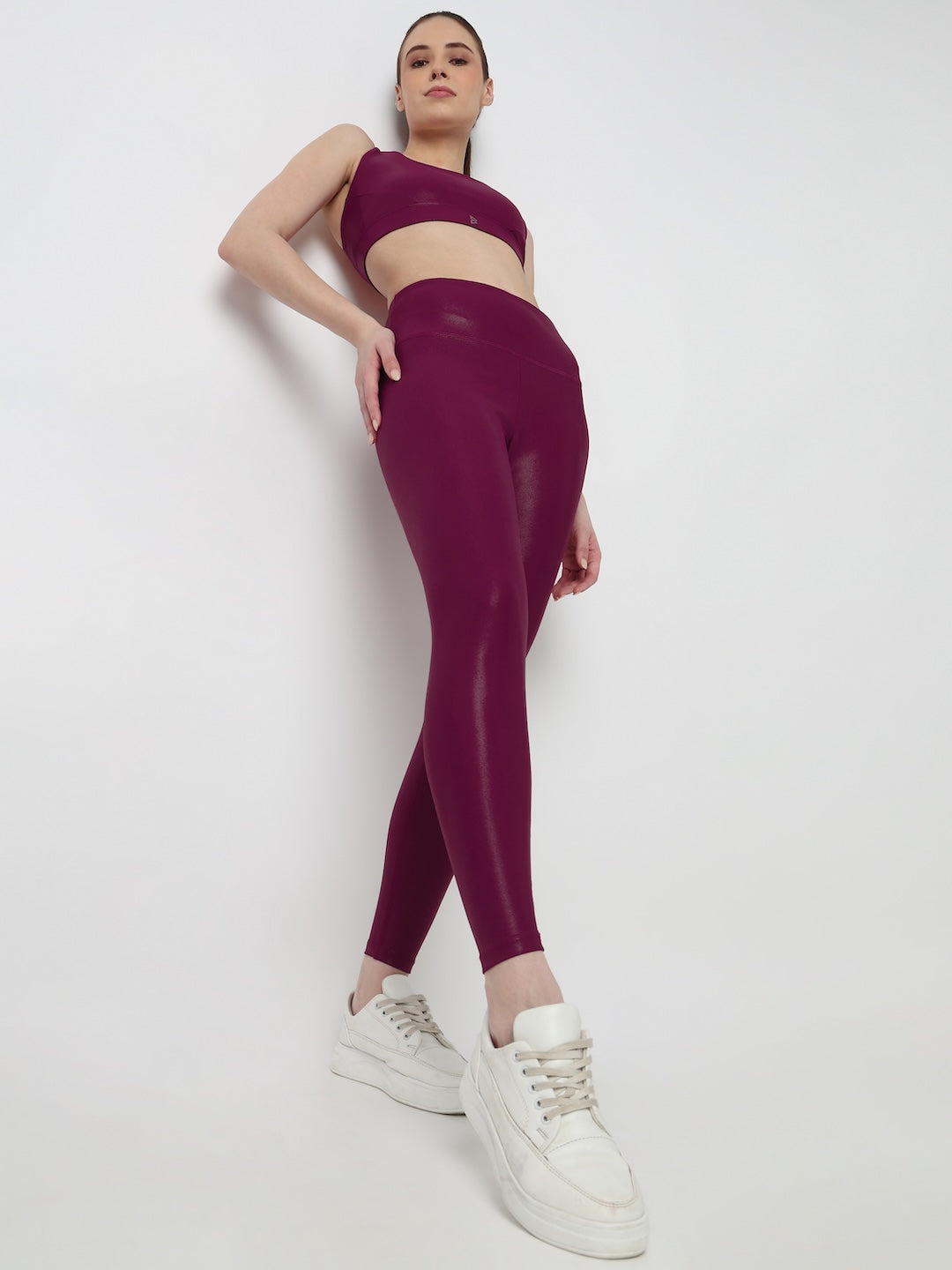 Wine Velocity Gloss Leggings