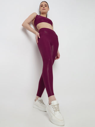 Wine Velocity Gloss Leggings