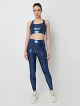 New Era Blue Gloss Sports Bra