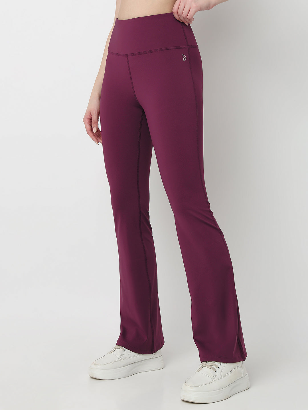 Wine Functional Flared Pants