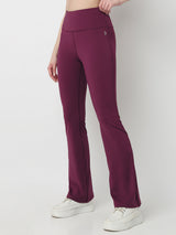 Wine Functional Flared Pants