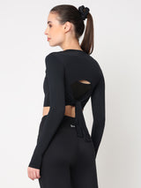 Black Essential Crop Top Set